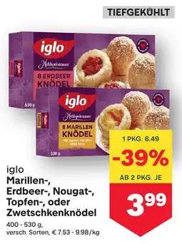 MPreis iglo Marillen, Erdbeer, Nougat, Topfen, oder Zwetschkenknödel Angebot