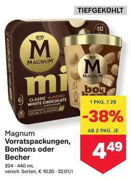 MPreis Magnum Vorratspackungen Bonbons oder Becher Angebot