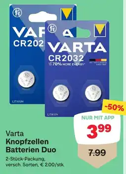 MPreis Varta Knopfzellen Batterien Duo Angebot