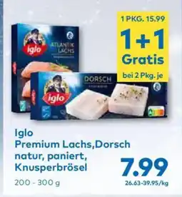 T&G Iglo Premium Lachs,Dorsch natur, paniert, Knusperbrösel Angebot