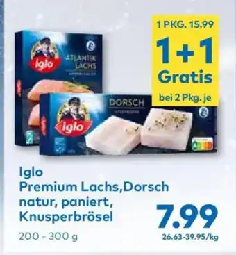 T&G Iglo Premium Lachs,Dorsch natur, paniert, Knusperbrösel Angebot
