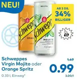 T&G Schweppes Virgin Mojito oder Orange Spritz Angebot