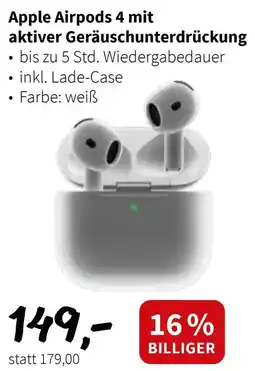 Der Grissemann Apple Airpods 4 mit aktiver Geräuschunterdrückung Angebot