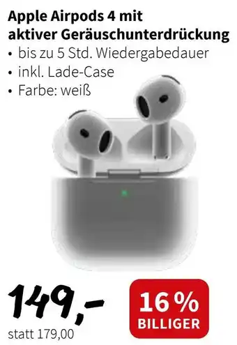 Der Grissemann Apple Airpods 4 mit aktiver Geräuschunterdrückung Angebot