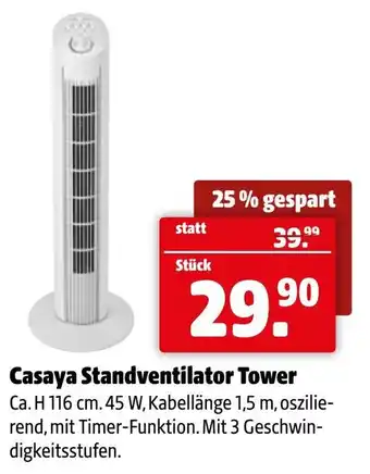 Der Grissemann Casaya Standventilator Tower Angebot