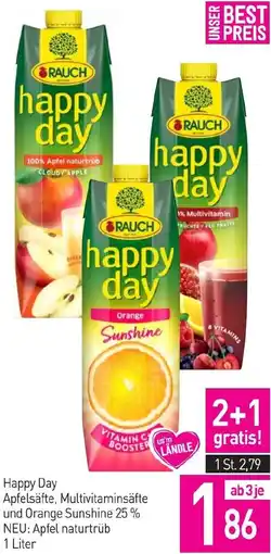 Sutterlüty Happy Day Apfelsäfte, Multivitaminsäfte und Orange Sunshine Angebot