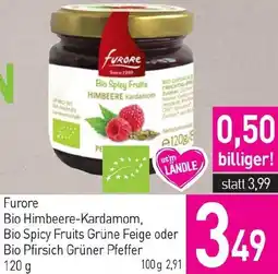 Sutterlüty Furore Bio Himbeere-Kardamom, Bio Spicy Fruits Grüne Feige oder Bio Pfirsich Grüner Pfeffer Angebot