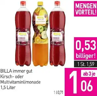 Sutterlüty Billa immer gut kirsch- oder multivitaminlimonade Angebot