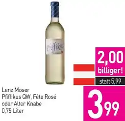 Sutterlüty Lenz Moser Pfiffikus QW, Féte Rosé oder Alter Knabe Angebot