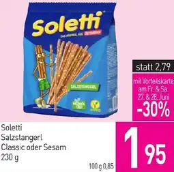 Sutterlüty Soletti Salzstangerl Classic oder Sesam Angebot