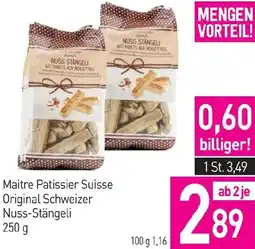 Sutterlüty Maitre Patissier Suisse Original Schweizer Nuss-Stängeli Angebot