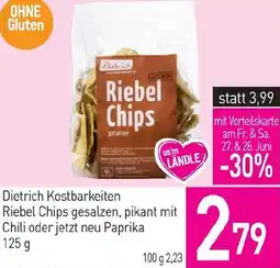 Sutterlüty Dietrich Kostbarkeiten Riebel Chips gesalzen, pikant mit Chili oder jetzt neu Paprika Angebot
