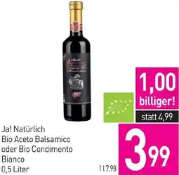 Sutterlüty Ja! Natürlich Bio Aceto Balsamico oder Bio Condimento Bianco Angebot