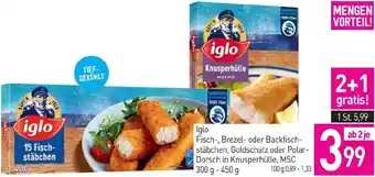 Sutterlüty Iglo Fisch-, Brezel- oder Backfisch- stäbchen, Goldschatz oder Polar- Dorsch in Knusperhülle, MSC Angebot