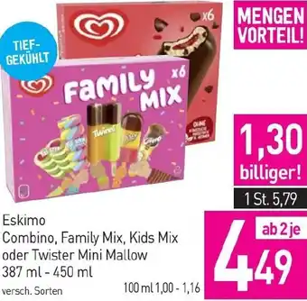 Sutterlüty Eskimo Combino, Family Mix, Kids Mix oder Twister Mini Mallow Angebot