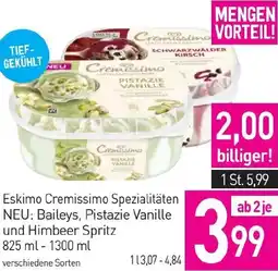 Sutterlüty Eskimo Cremissimo Spezialitäten NEU: Baileys, Pistazie Vanille und Himbeer Spritz Angebot