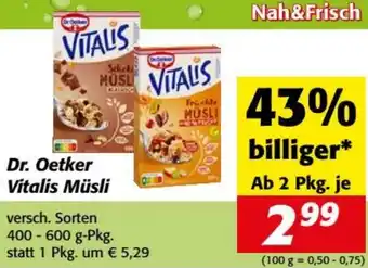 Nah&Frisch Dr. Oetker Vitalis Müsli Angebot