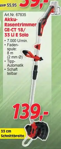 Zgonc Akku- Rasentrimmer Angebot