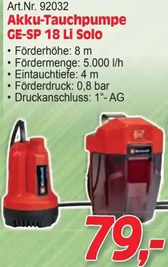 Zgonc Akku-Tauchpumpe Angebot