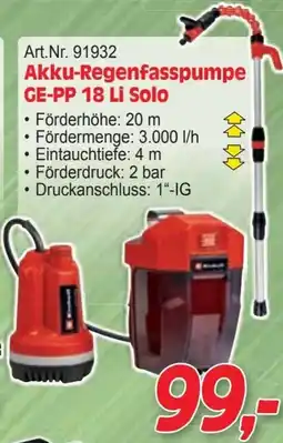 Zgonc Akku-Regenfasspumpe Angebot
