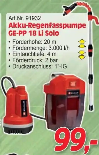 Zgonc Akku-Regenfasspumpe Angebot