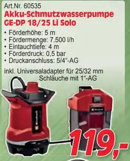 Zgonc Akku-Schmutzwasserpumpe Angebot