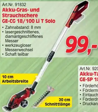 Zgonc Akku-Gras- und Strauchschere Angebot