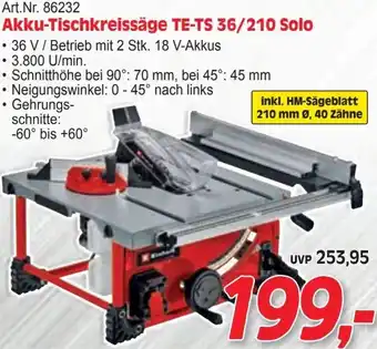 Zgonc Akku-Tischkreissäge Angebot