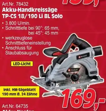 Zgonc Akku-Handkreissäge Angebot