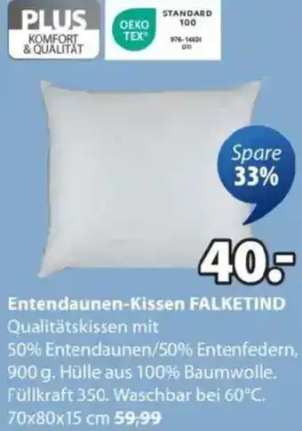 JYSK Entendaunen-kissen falketind Angebot