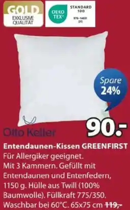 JYSK Otto Keller Entendaunen-Kissen Angebot
