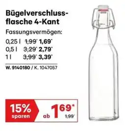 Lagerhaus Bügelverschluss flasche 4 kant Angebot