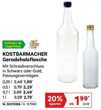 Lagerhaus Kostbarmacher geradehalsflasche Angebot
