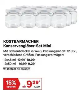 Lagerhaus Kostbarmacher konservengläser set mini Angebot