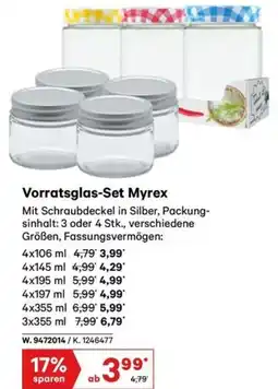 Lagerhaus Vorratsglas set myrex Angebot