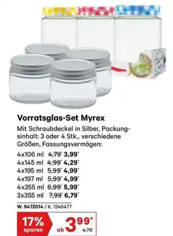 Lagerhaus Vorratsglas set myrex Angebot