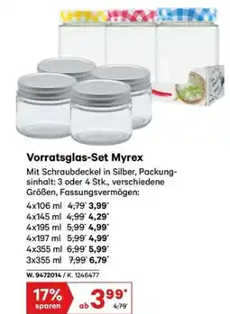 Lagerhaus Vorratsglas set myrex Angebot