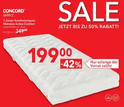 Matratzen Concord Concord 7-zonen komfortschaum matratze active comfort Angebot