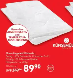 Matratzen Concord Künsemüller mono steppbett wildseide Angebot