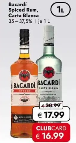 Travel FREE Bacardí Spiced Rum Carta Blanca Angebot