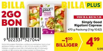 Billa Simply Good Rigatoni Caprese Angebot