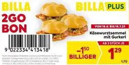 Billa Käsewurstsemmel mit Gurkerl Angebot