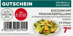 Billa Zucchini mit frischkäsefüllung Angebot