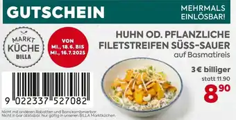 Billa Huhn od. pflanzliche filetstreifen süss-sauer Angebot