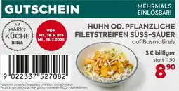 Billa Huhn od. pflanzliche filetstreifen süss-sauer Angebot