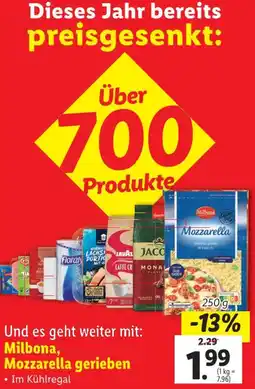 Lidl Mibona Mozzarella gerieben Angebot