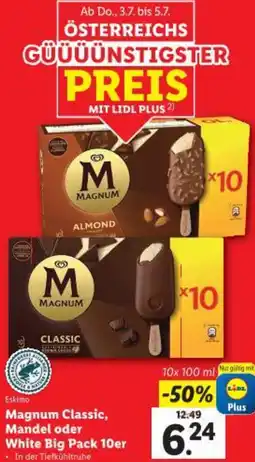 Lidl Eskimo Magnum Classic, Mandel oder White Big Pack 10er Angebot