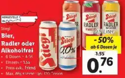 Lidl Stiegl Bier, Radler oder Alkoholfrei Angebot