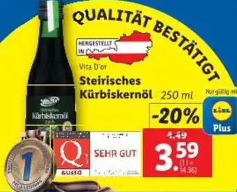 Lidl Vita D'or Steirisches Kürbiskernöl Angebot