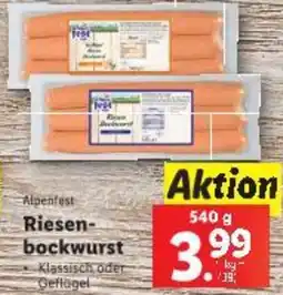 Lidl Alpentest Riesen bockwurst Angebot